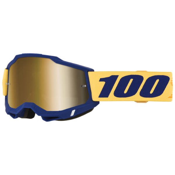 100% Accuri 2.0 Goggle (Mirror Lens) in Desoto with mirror true gold lens SKU 610-5396