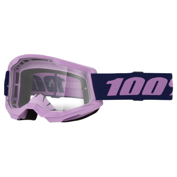 100% Strata 2.0 Goggle (Clear Lens) in Neon Green SKU 610-5402