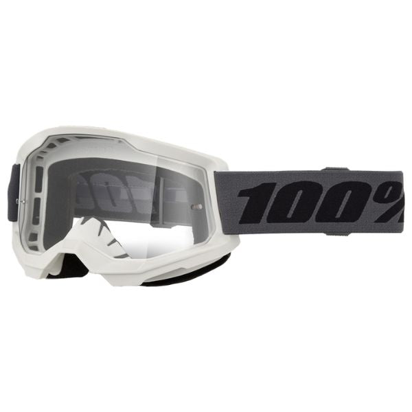 100% Strata 2.0 Goggle (Clear Lens) in White SKU 5651100900