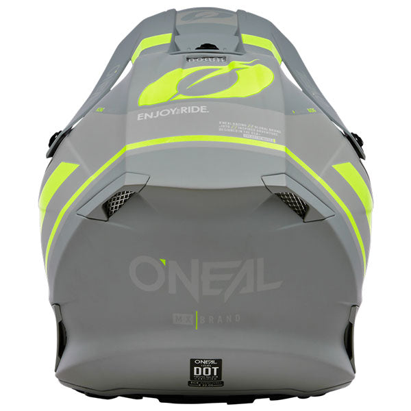 Detailed studio photograph of O'Neal, 10 Series Flow V.23 Helmet, SKU 0630-154, color options Black/White, Blue/White/Red, Grey/Neon Yellow, sizes XS–2X
