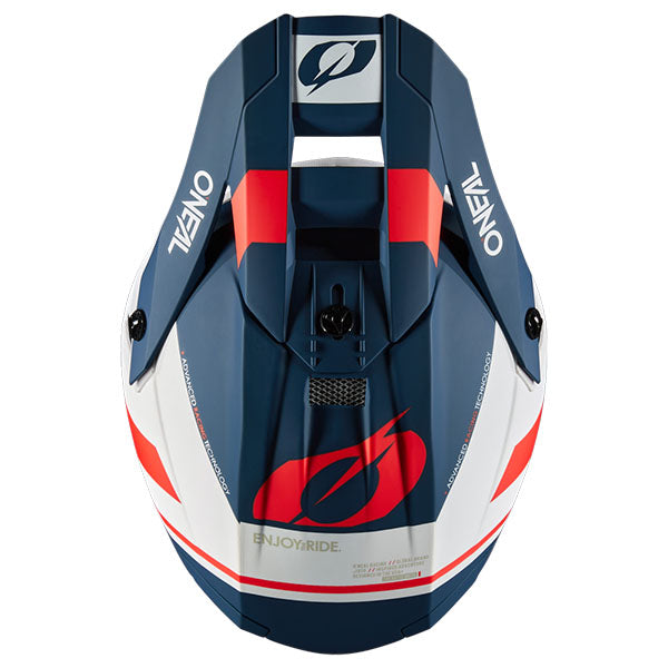 Detailed studio photograph of O'Neal, 10 Series Flow V.23 Helmet, SKU 0630-151, color options Black/White, Blue/White/Red, Grey/Neon Yellow, sizes XS–2X