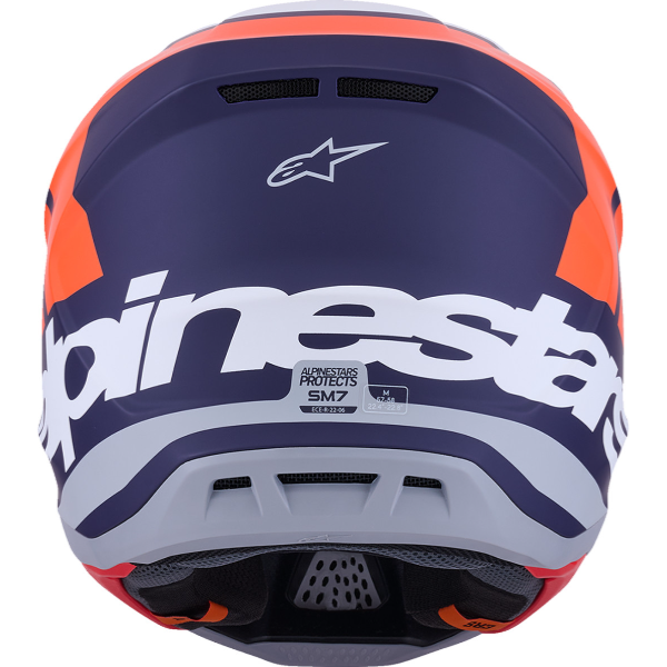 482-00188L, Alpinestars, S-M7 Core Helmet, Red Glossy, Orange/Blue Matte, Sizes XS, SM, MD, LG, XL product photo
