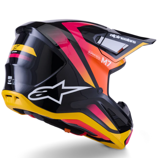 8301626-1564-XL, Alpinestars, S-M7 Rise Helmet, Black/Silver/Red Fluo Glossy, Black/Yellow/Pink Glossy, Blue/White Glossy, Sizes XS, SM, MD, LG, XL product photo