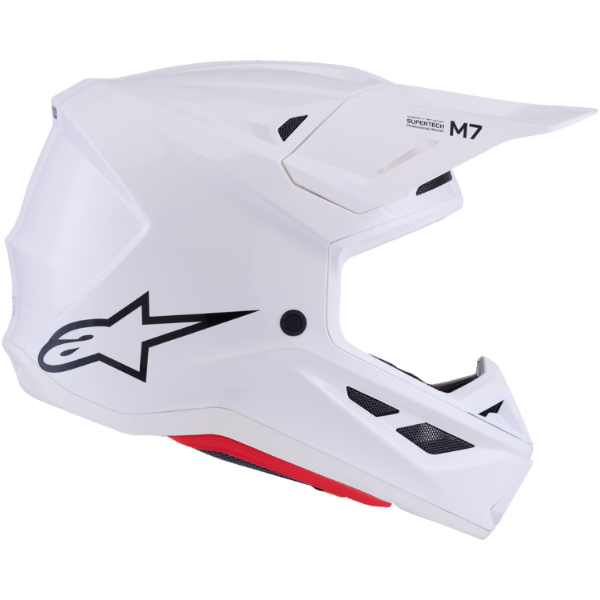 01109272, Alpinestars, S-M7 Solid Helmet, Black Glossy, White Glossy, Sizes XS, SM, MD, LG, XL product photo