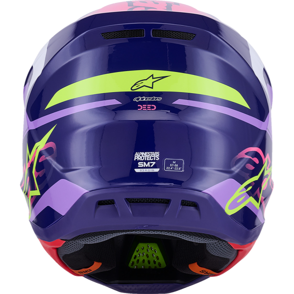 482-00191L, Alpinestars, S-M7 Deed Helmet, Red/Black/White Glossy, Purple/Pink Glossy, Blue/Yellow Fluo Glossy, Sizes XS, SM, MD, LG, XL product photo