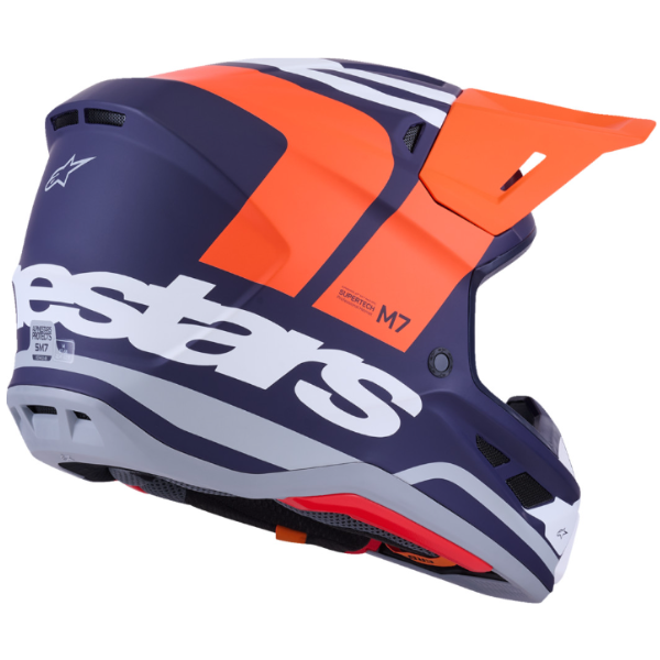 482-00188X, Alpinestars, S-M7 Core Helmet, Red Glossy, Orange/Blue Matte, Sizes XS, SM, MD, LG, XL product photo