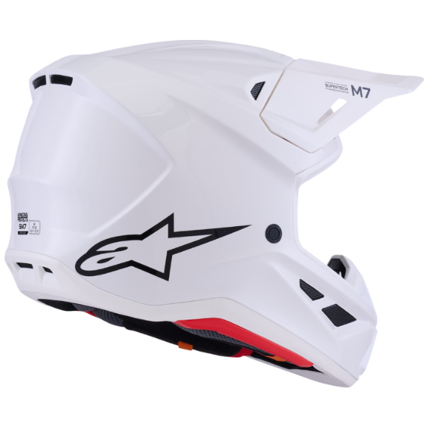 01109271, Alpinestars, S-M7 Solid Helmet, Black Glossy, White Glossy, Sizes XS, SM, MD, LG, XL product photo