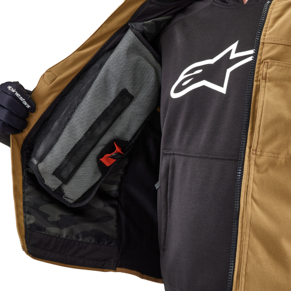 Clean studio shot of Alpinestars - Tech-Air 3 v2 Canvas Vest; showing overall shape and visible design details; SKU 270114; Colors: Tan, Black