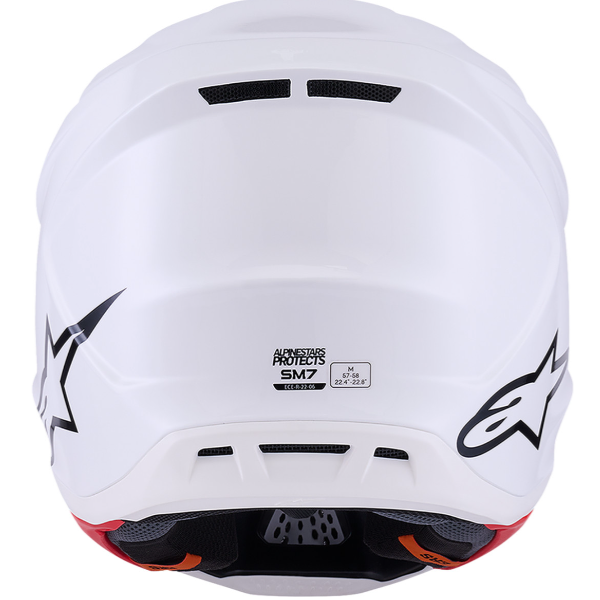 01109270, Alpinestars, S-M7 Solid Helmet, Black Glossy, White Glossy, Sizes XS, SM, MD, LG, XL product photo