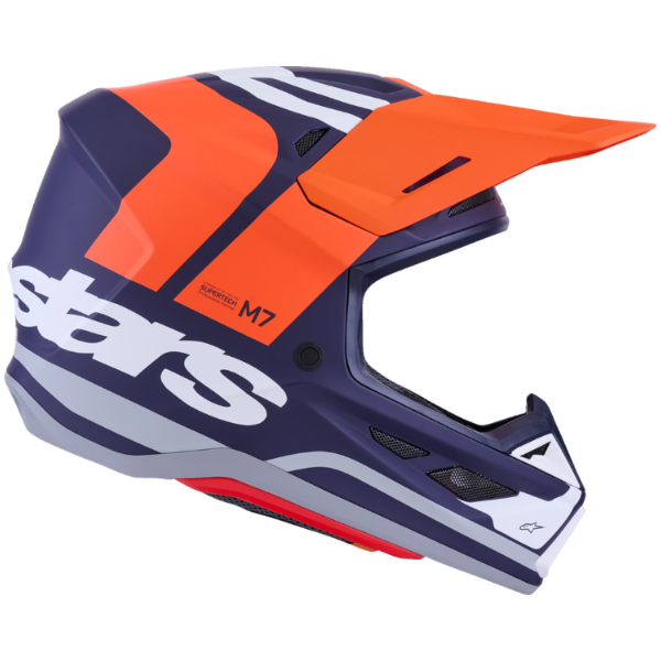 482-001882X, Alpinestars, S-M7 Core Helmet, Red Glossy, Orange/Blue Matte, Sizes XS, SM, MD, LG, XL product photo