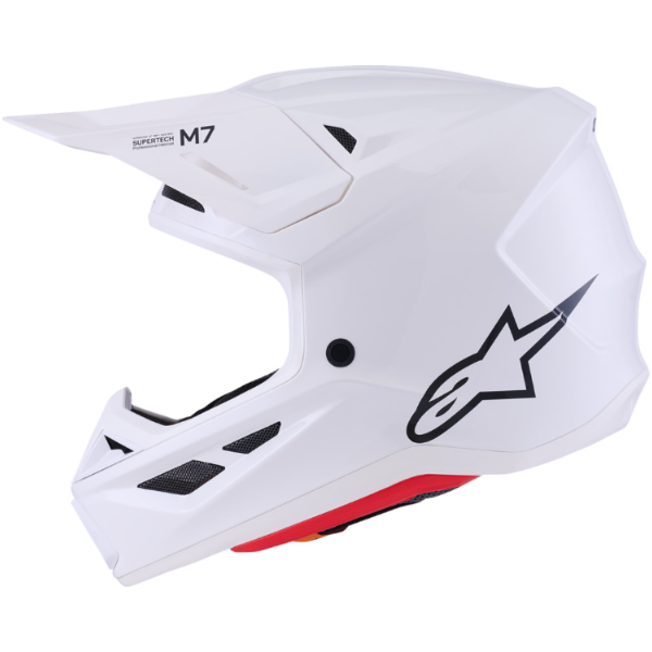 01109269, Alpinestars, S-M7 Solid Helmet, Black Glossy, White Glossy, Sizes XS, SM, MD, LG, XL product photo