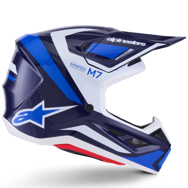 8301626-1565-XS, Alpinestars, S-M7 Rise Helmet, Black/Silver/Red Fluo Glossy, Black/Yellow/Pink Glossy, Blue/White Glossy, Sizes XS, SM, MD, LG, XL product photo