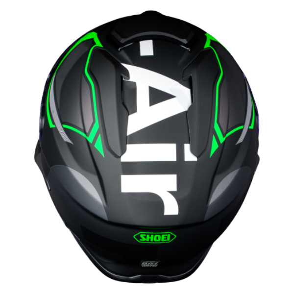 Studio product photo on a white background of Shoei, GT-Air 3 Mike Helmet, highlighting helmet profile, visor area, and surface finish, Colors: Blue/Red TC-2, Yellow/White TC-3, Black/Green TC-4, White/Black TC-6, SKU 0121170203