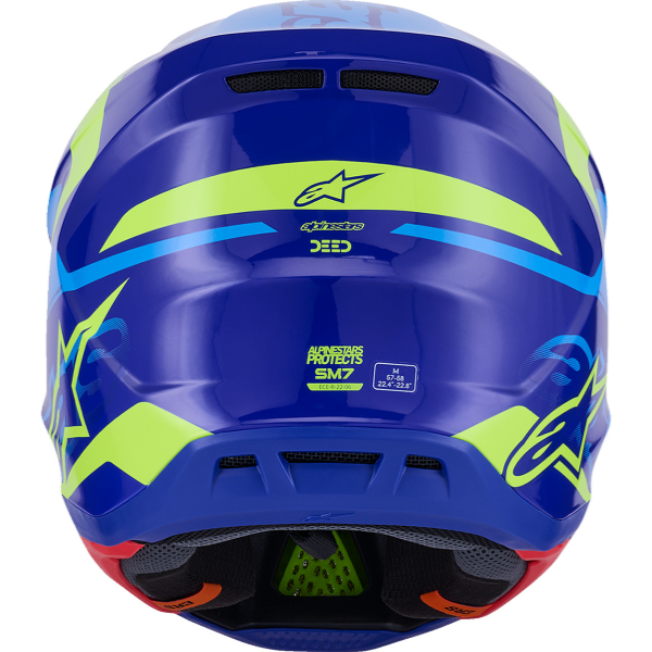 482-00192X, Alpinestars, S-M7 Deed Helmet, Red/Black/White Glossy, Purple/Pink Glossy, Blue/Yellow Fluo Glossy, Sizes XS, SM, MD, LG, XL product photo