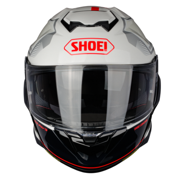 Studio product photo on a white background of Shoei, GT-Air 3 Mike Helmet, showing helmet design, venting, and shell details, Colors: Blue/Red TC-2, Yellow/White TC-3, Black/Green TC-4, White/Black TC-6, SKU 0121170203