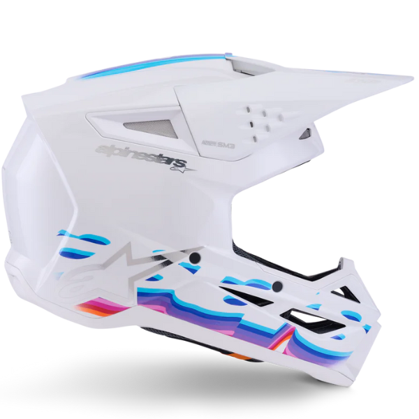 8301226-2180-L, Alpinestars, S-M3 Force OCD Helmet, White Glossy, Sizes XS, SM, MD, LG, XL product photo