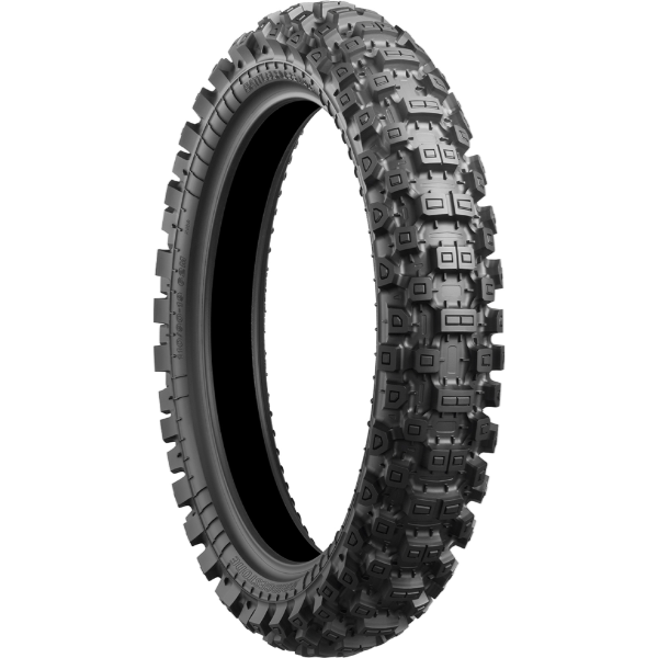 Studio product photo on a white background of Bridgestone, Battlecross X40 Tires, highlighting materials, construction, and product design, Colors: Front, Rear, SKU 03120277