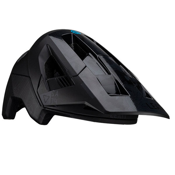 Product photo showing Leatt, V23 AllMtn 4.0 Helmet in Stealth, Colors: Flame, Pine, Stealth, Titanium, Sizes: LG, MD, SM