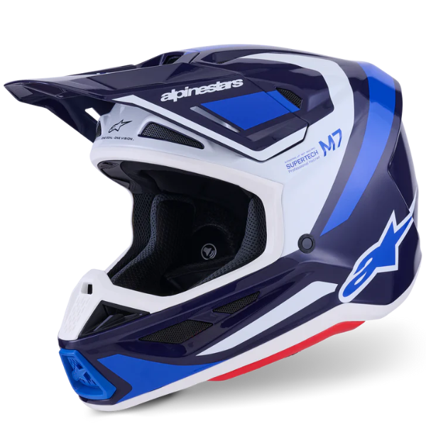 8301626-7249-M, Alpinestars, S-M7 Rise Helmet, Black/Silver/Red Fluo Glossy, Black/Yellow/Pink Glossy, Blue/White Glossy, Sizes XS, SM, MD, LG, XL product photo