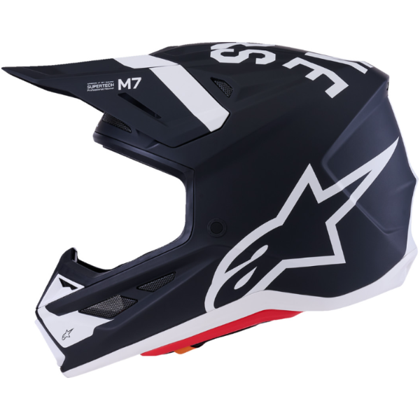 482-00189S, Alpinestars, S-M7 Dasher Helmet, Black/White Matte, Sizes XS, SM, MD, LG, XL product photo