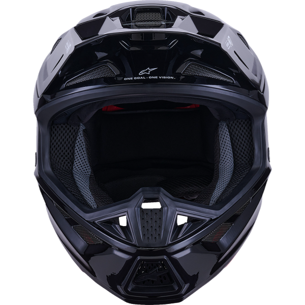 01109266, Alpinestars, S-M7 Solid Helmet, Black Glossy, White Glossy, Sizes XS, SM, MD, LG, XL product photo