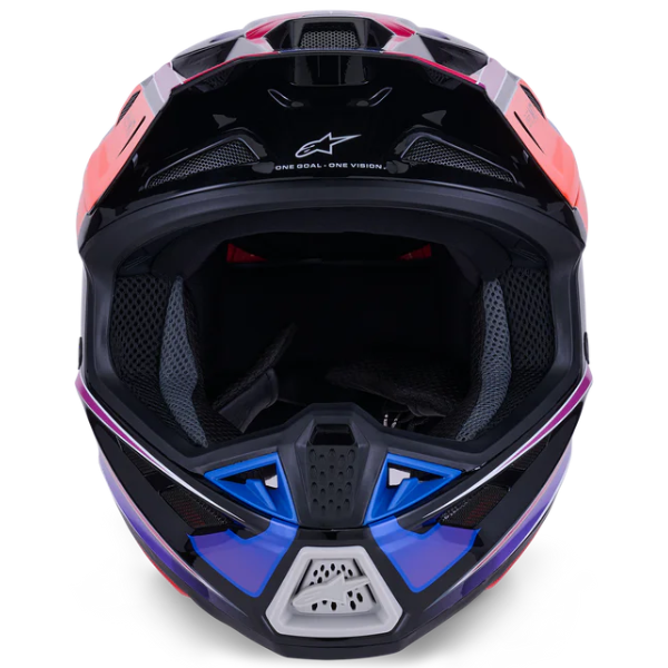 8302026-7256-M, Alpinestars, S-M7 Fuse Helmet, Blue/Purple/Pink Glossy, Sizes XS, SM, MD, LG, XL product photo