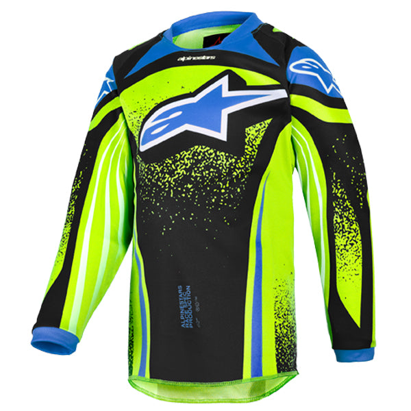 3730326-7268-2XS, Alpinestars, Racer Nomur Jersey (Kids), Dark Navy/Yellow Fluo/UCLA Blue, Sizes Y-2XS, Y-XS product photo