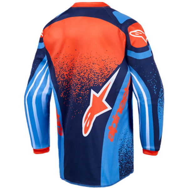 3730326-7275-XS, Alpinestars, Racer Nomur Jersey (Kids), Dark Navy/Orange/UCLA Blue, Dark Navy/Yellow Fluo/UCLA Blue, Sizes Y-2XS, Y-XS product photo