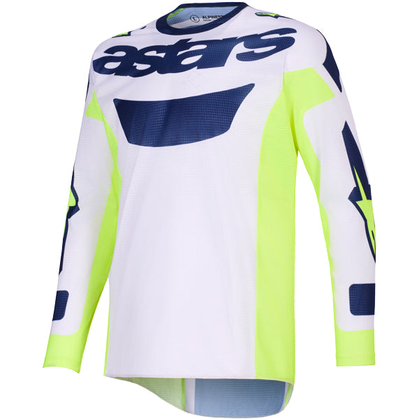3760226-12-L, Alpinestars, Racer Air Riway Jersey, Black/White, Light Gray/Yellow Fluo/Blue, Sizes SM, MD, LG, XL product photo