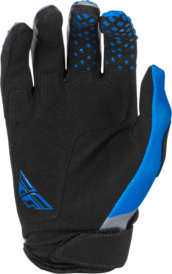 Fly Racing Kinetic Gloves front angle view Colors: Blue/Grey/Black Sizes: XS to 3X SKU:379-411 | Available at BTO Sports.