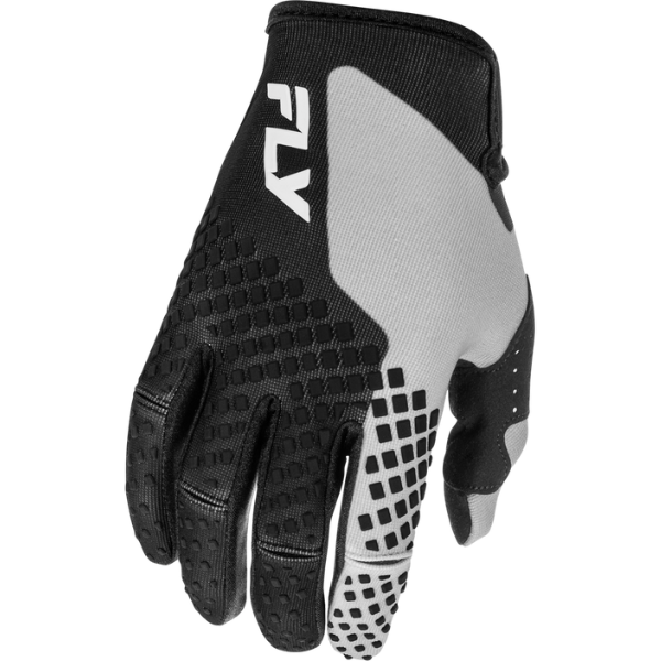 Fly Racing Kinetic Gloves (Youth) detail close-up view Colors: Blue/Grey/Black Sizes: Y-LG to Y-SM SKU:379-411 | Available at BTO Sports.