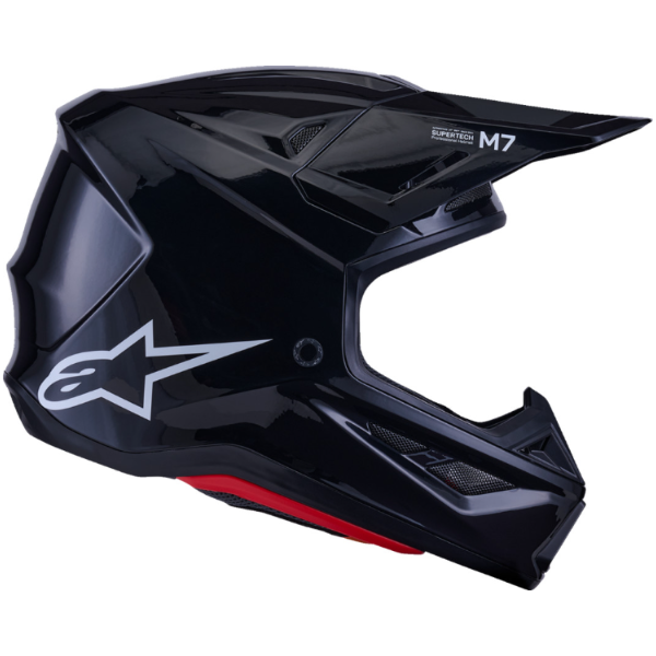 01109264, Alpinestars, S-M7 Solid Helmet, Black Glossy, White Glossy, Sizes XS, SM, MD, LG, XL product photo