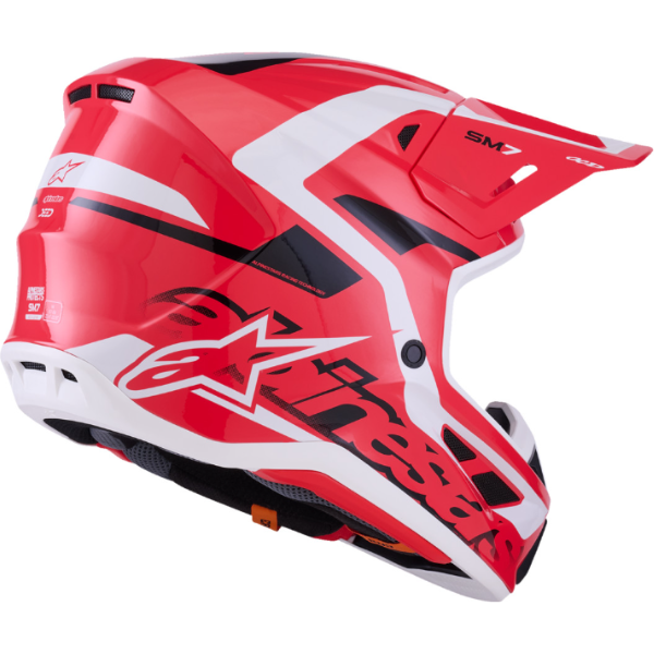 482-00190L, Alpinestars, S-M7 Deed Helmet, Red/Black/White Glossy, Purple/Pink Glossy, Blue/Yellow Fluo Glossy, Sizes XS, SM, MD, LG, XL product photo
