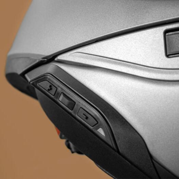Studio image on a white background of Sena, SRL3 Mesh Communication for Shoei Helmets, rear view, highlighting helmet profile, visor area, and surface finish, Colors: Default Title, SKU 0501000003