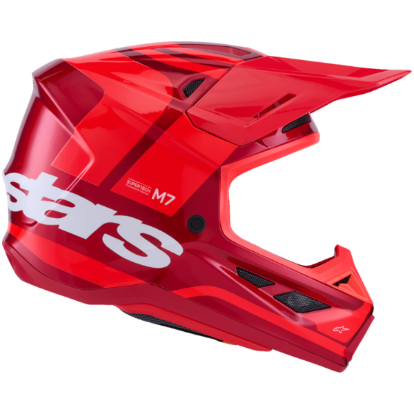 482-00187X, Alpinestars, S-M7 Core Helmet, Red Glossy, Orange/Blue Matte, Sizes XS, SM, MD, LG, XL product photo