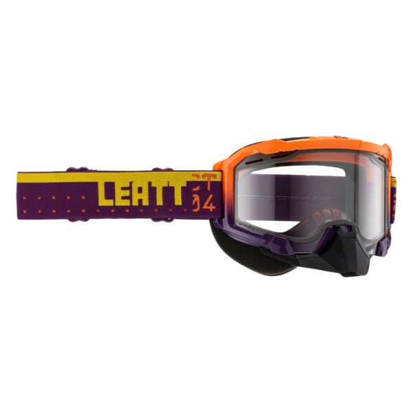 Product photo showing Leatt, Velocity 4.5 SNZ Goggle in Stealth Yellow 70%, Colors: Fuel Clear 68%, Green Fade Clear 68%, Indigo Clear 68%, Stealth Yellow 70%, Zebra UC 32%, SKU: 8023021010