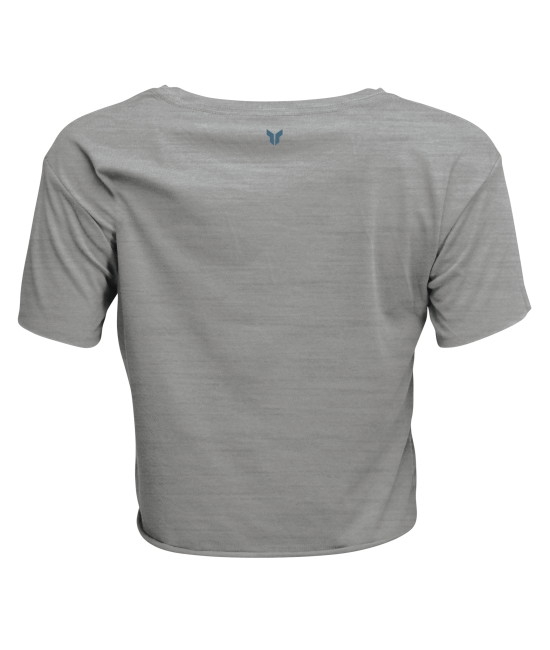 High-resolution studio image of Thor Corp Crop Top Shirt (Women); showing tee fit, printed graphics, and crew neckline; SKU 303143; Sizes: S-XL