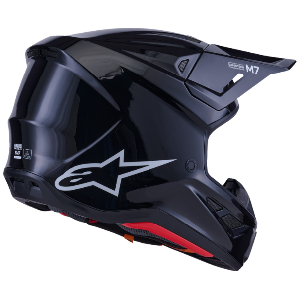 01109265, Alpinestars, S-M7 Solid Helmet, Black Glossy, White Glossy, Sizes XS, SM, MD, LG, XL product photo