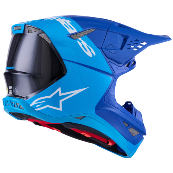 01108583, Alpinestars, Supertech M10 Flood Helmet, Black/Dark Gray Matte & Glossy, Red Fluo/Red Matte & Glossy, Met Blue/Med Blue/Black Carbon Matt product photo