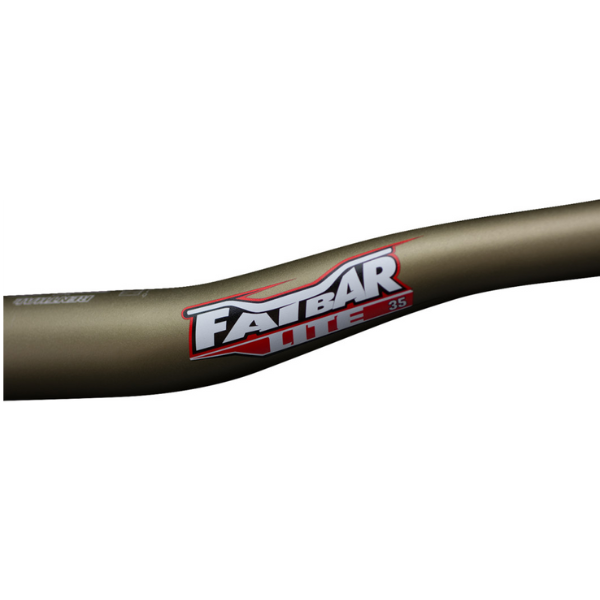 Professional studio photo of Renthal - Fatbar Lite35 Handlebar (MTB); showing overall shape and visible design details; SKU 06016690; Colors: Gold, Black