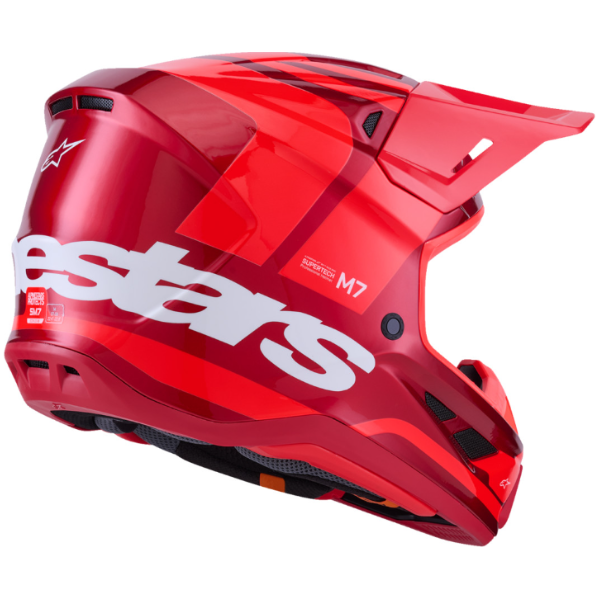 482-00187L, Alpinestars, S-M7 Core Helmet, Red Glossy, Orange/Blue Matte, Sizes XS, SM, MD, LG, XL product photo