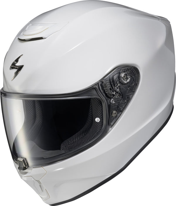 Scorpion EXO - EXO R330 Solid Helmet, motorcycle helmet, detail view, color options: 2XL, 3X, LG, MD, SM, XL, XS, sizes: Black, Matte Black, White