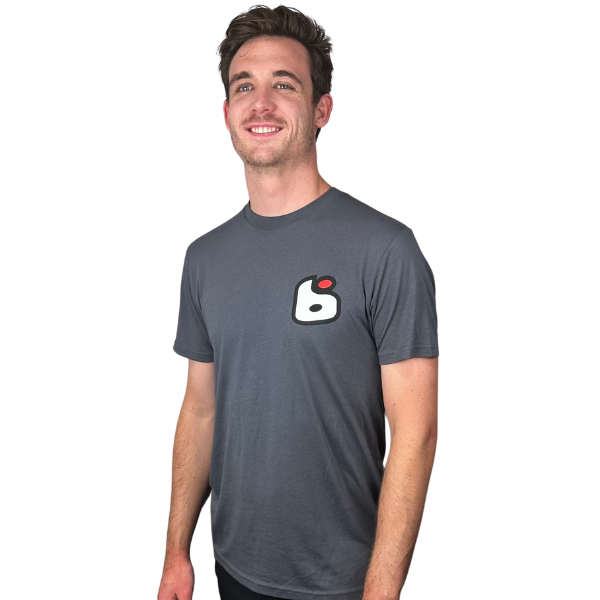 High-resolution studio image of BTO Sports Simple Tee Shirt; showing tee fit, printed graphics, and crew neckline; SKU BTO-SIMPLE-BLK-S; Sizes: S-2XL