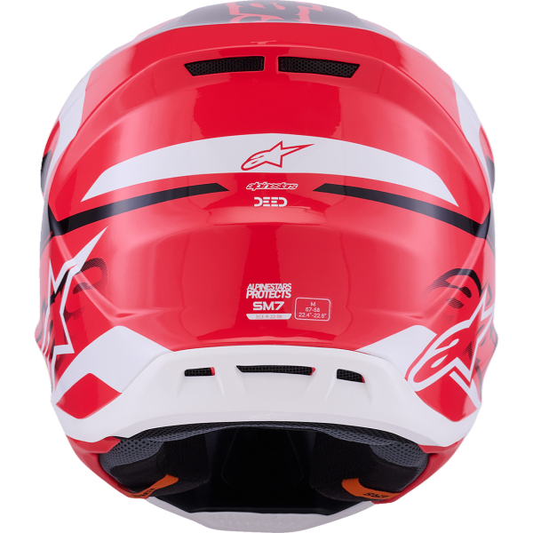 482-00190X, Alpinestars, S-M7 Deed Helmet, Red/Black/White Glossy, Purple/Pink Glossy, Blue/Yellow Fluo Glossy, Sizes XS, SM, MD, LG, XL product photo