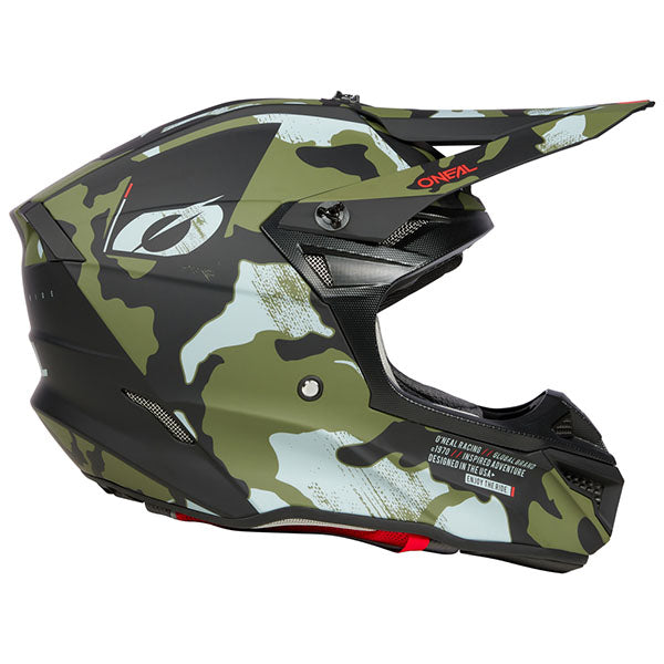 Product photo of O'Neal, 5 Series Camo V.23 Helmet, SKU 0628-244, color options Green/Black, Black/Grey, sizes XS–2X