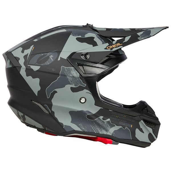 Studio image on a white background of O'Neal, 5 Series Camo V.23 Helmet, SKU 0628-232, color options Green/Black, Black/Grey, sizes XS–2X