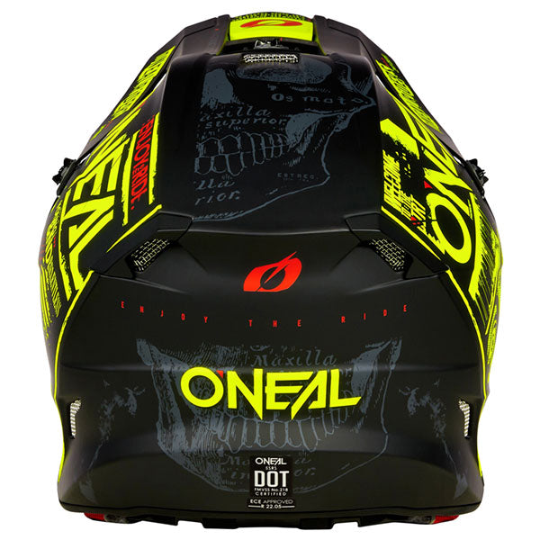 Catalog studio image of O'Neal, 5 Series Attack V.23 Helmet, SKU 0628-185, color options Black/Neon, Black/White, sizes XS–2X