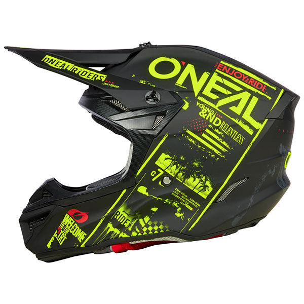 Product photo of O'Neal, 5 Series Attack V.23 Helmet, SKU 0628-182, color options Black/Neon, Black/White, sizes XS–2X