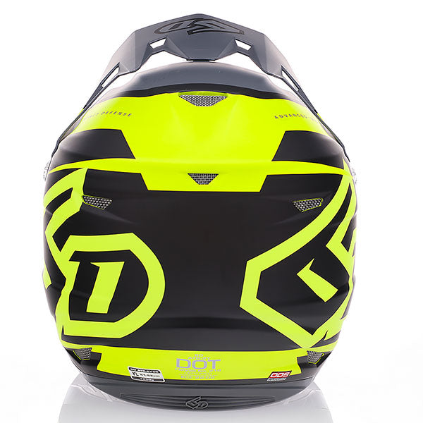 6D helmet yellow neon product view — with ODS impact management for angular and linear energy, ventilated and lightweight, 6d-atr-2y-torque-helmet-youth.