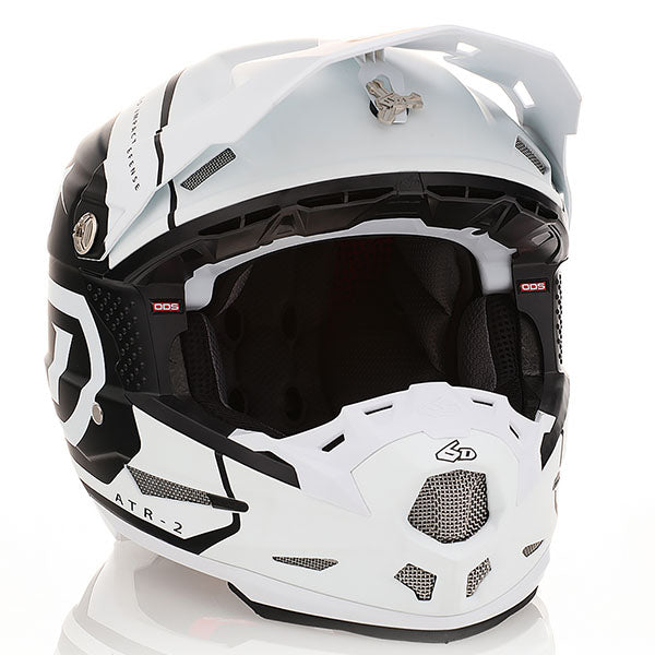 6D helmet angled view — with ODS impact management for angular and linear energy, ventilated and lightweight, SKU 12-3216.